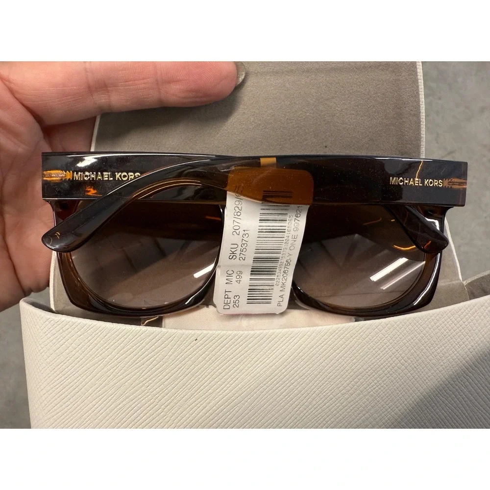 New Michael Kors Destin Sunglasses Rectangle 56mm Authentic‎ BROWN NEW!!